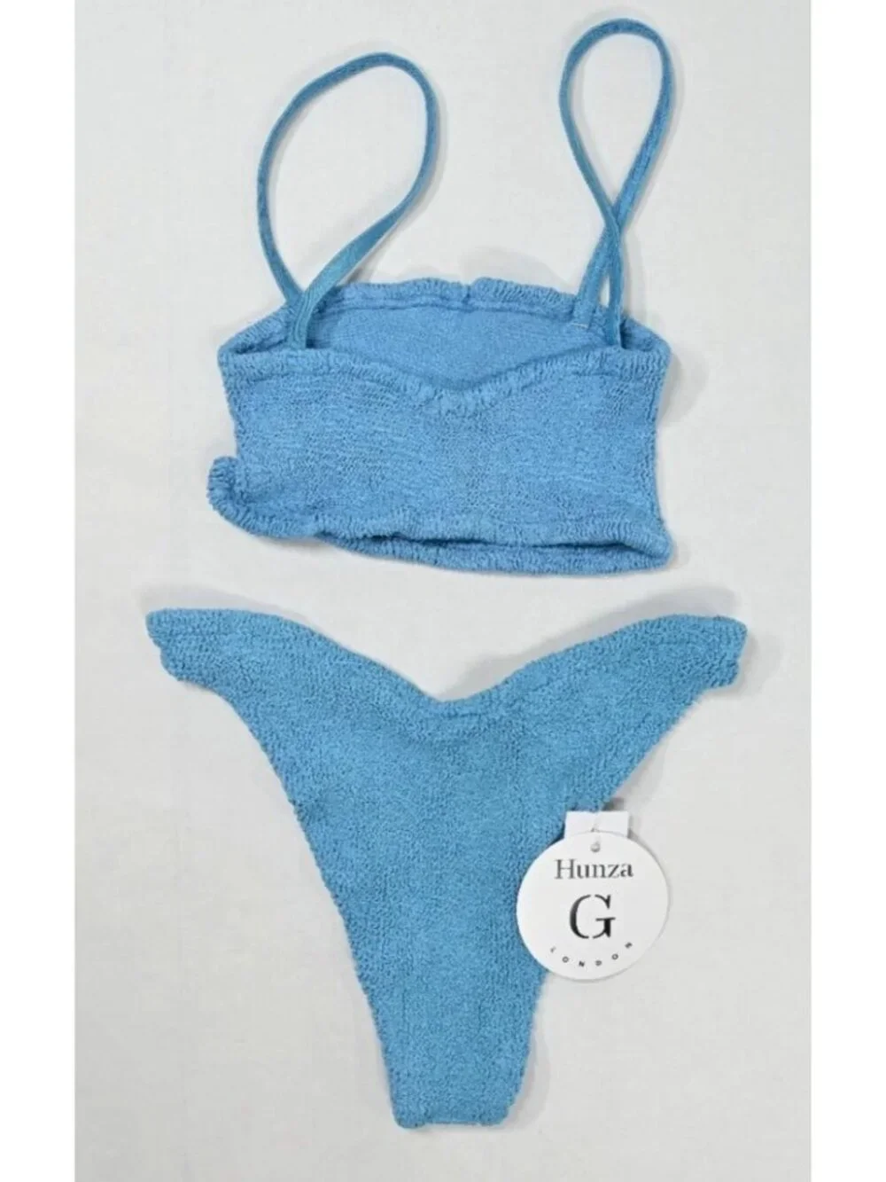 Hunza G Crinkle Bikini Set in Blue
